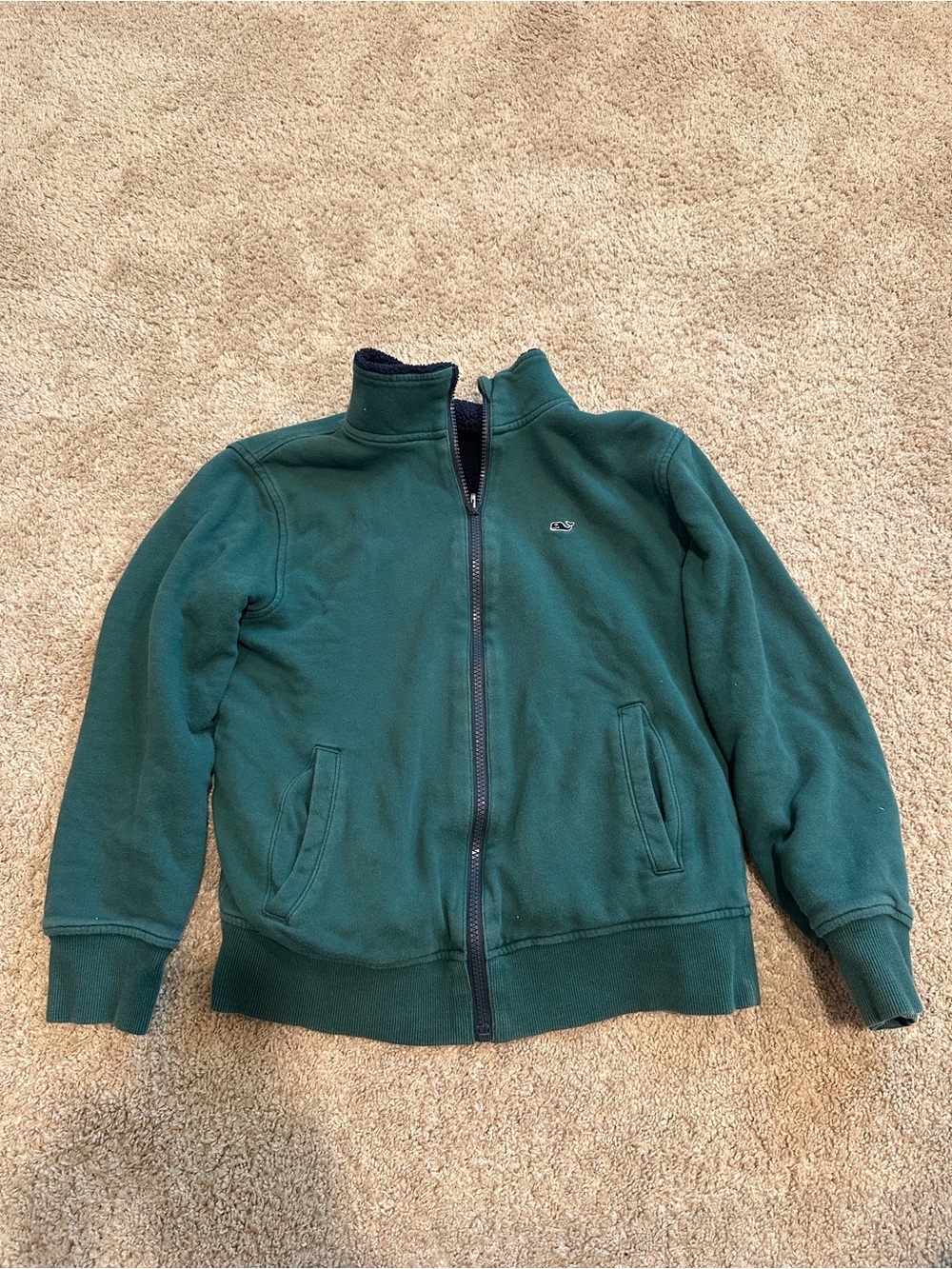 Vineyard Vines Kids Dark Green Full-Zip Sweater